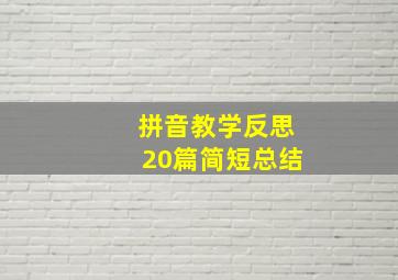 拼音教学反思20篇简短总结