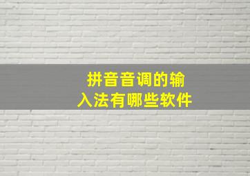 拼音音调的输入法有哪些软件