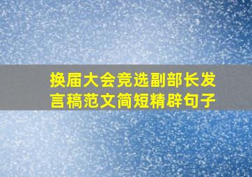 换届大会竞选副部长发言稿范文简短精辟句子