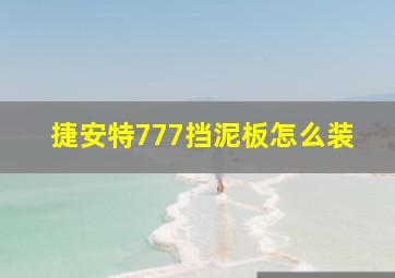 捷安特777挡泥板怎么装