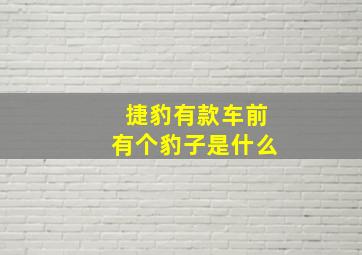 捷豹有款车前有个豹子是什么