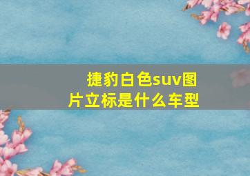 捷豹白色suv图片立标是什么车型