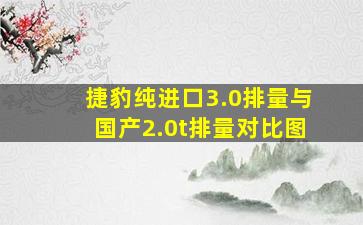 捷豹纯进口3.0排量与国产2.0t排量对比图