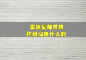 掌组词部首结构组词是什么呢