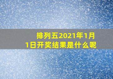 排列五2021年1月1日开奖结果是什么呢