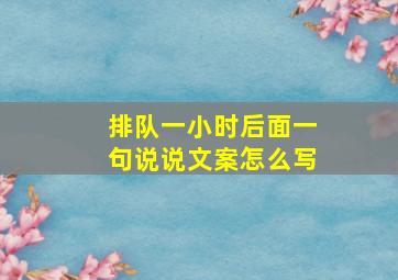 排队一小时后面一句说说文案怎么写