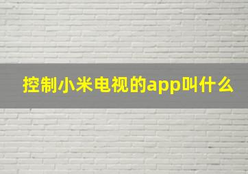 控制小米电视的app叫什么