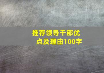 推荐领导干部优点及理由100字