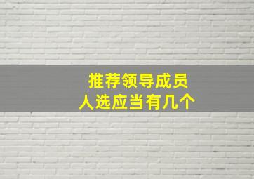 推荐领导成员人选应当有几个