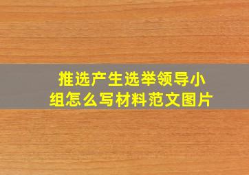 推选产生选举领导小组怎么写材料范文图片