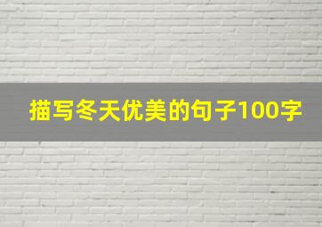 描写冬天优美的句子100字