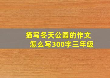 描写冬天公园的作文怎么写300字三年级