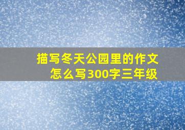 描写冬天公园里的作文怎么写300字三年级