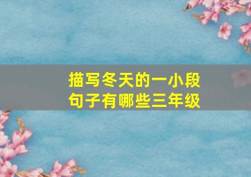 描写冬天的一小段句子有哪些三年级