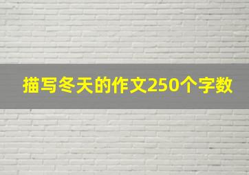 描写冬天的作文250个字数