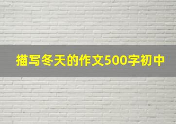 描写冬天的作文500字初中