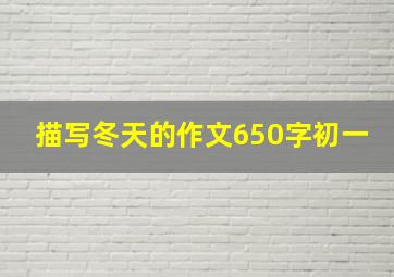 描写冬天的作文650字初一