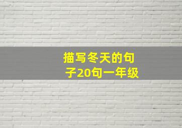 描写冬天的句子20句一年级