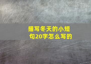 描写冬天的小短句20字怎么写的