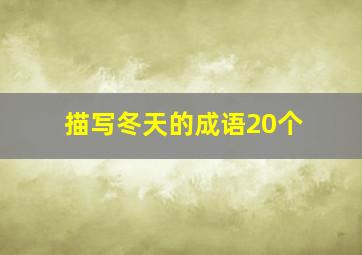 描写冬天的成语20个