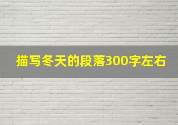 描写冬天的段落300字左右