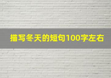 描写冬天的短句100字左右