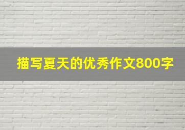 描写夏天的优秀作文800字