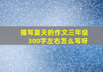 描写夏天的作文三年级300字左右怎么写呀