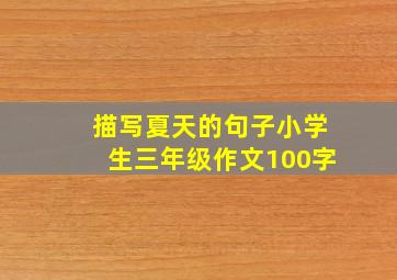 描写夏天的句子小学生三年级作文100字