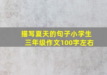 描写夏天的句子小学生三年级作文100字左右