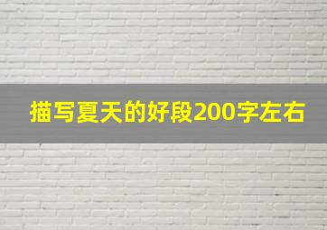 描写夏天的好段200字左右