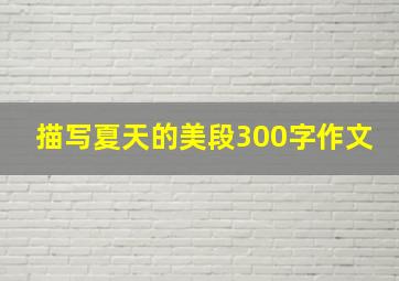 描写夏天的美段300字作文