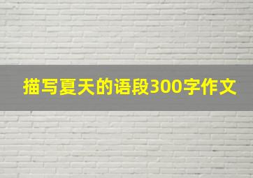 描写夏天的语段300字作文