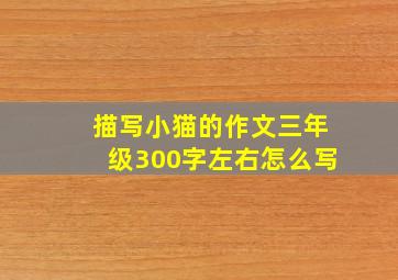 描写小猫的作文三年级300字左右怎么写