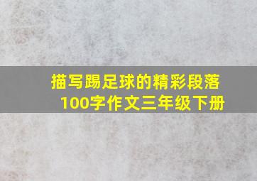 描写踢足球的精彩段落100字作文三年级下册