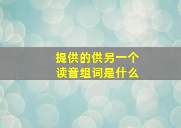 提供的供另一个读音组词是什么