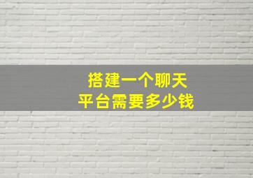 搭建一个聊天平台需要多少钱