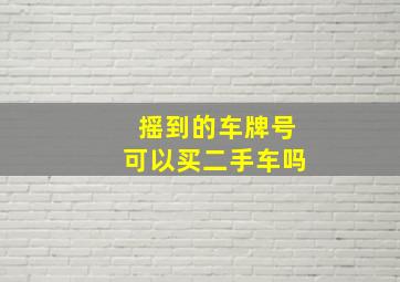 摇到的车牌号可以买二手车吗