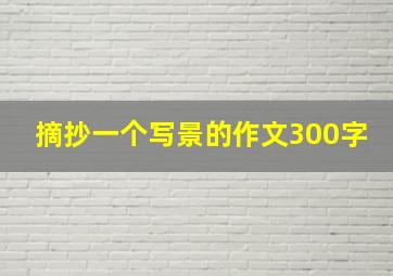 摘抄一个写景的作文300字