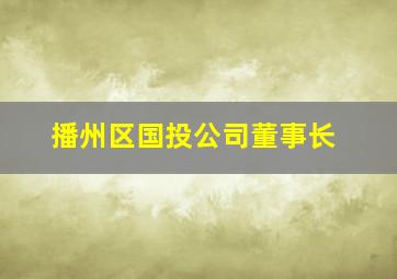 播州区国投公司董事长