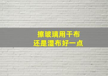 擦玻璃用干布还是湿布好一点