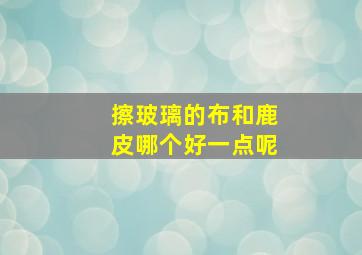 擦玻璃的布和鹿皮哪个好一点呢