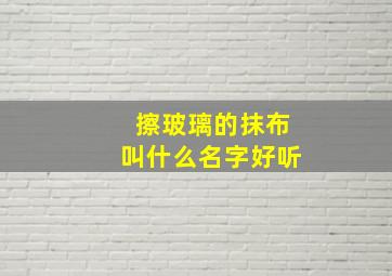 擦玻璃的抹布叫什么名字好听