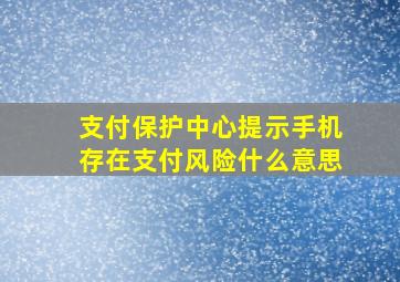 支付保护中心提示手机存在支付风险什么意思