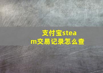 支付宝steam交易记录怎么查