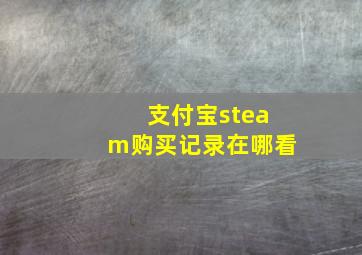 支付宝steam购买记录在哪看