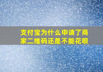 支付宝为什么申请了商家二维码还是不能花呗