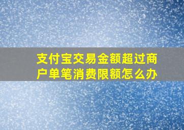 支付宝交易金额超过商户单笔消费限额怎么办