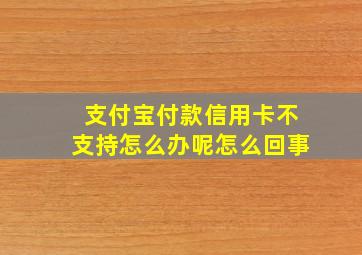 支付宝付款信用卡不支持怎么办呢怎么回事