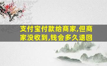 支付宝付款给商家,但商家没收到,钱会多久退回